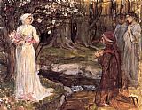 John William Waterhouse Famous Paintings - Dante and Beatrice